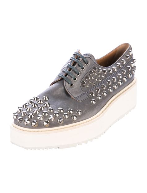 prada studded platform oxford|Prada platform Oxford tobacco.